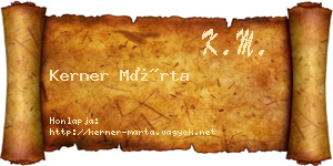 Kerner Márta névjegykártya